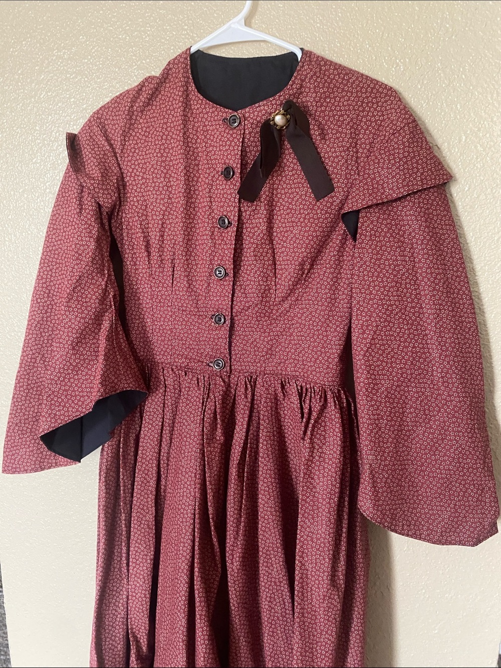 Exquisite Calico Civil War Era Reproduction Dress
